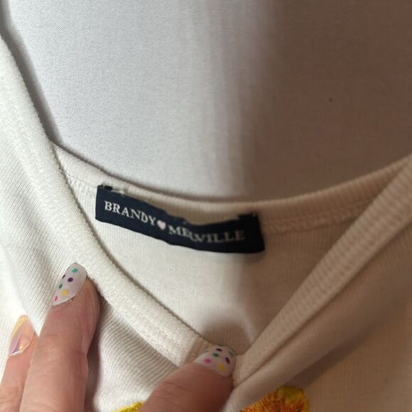 Brandy Melville Flower Cropped Tank Top. One size. - Picture 4 of 7